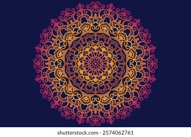 Mandala Design, Illustration, can be used as background of wall art