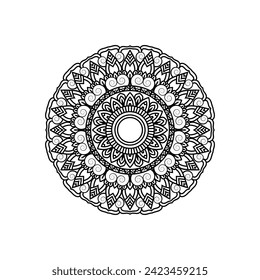 Mandala Design Images, Stock Photos, Circular pattern in form of mandala for Henna, Mehndi, tattoo, decoration. Decorative ornament in ethnic oriental style. Coloring book page.