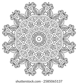 Mandala Design with Intricate Patterns for Stress Relief