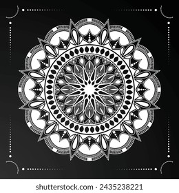 Mandala design lineal style and white mandala