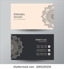 Mandala Design Modern Business Card - Creative and Clean Business Card Template.