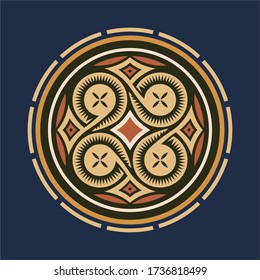 Mandala design with a motive typical from Tana Toraja (South Sulawesi)