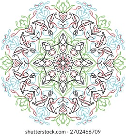 Mandala design in multiple colour vector