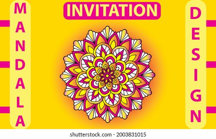 Mandala design on yellow background