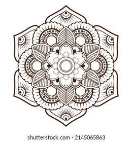 Mandala design, Ornament meditation Indian decoration ethnic Arabic and mystical theme Vector