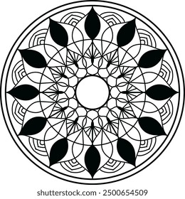 Diseño del mandala, patrón ornamental del mandala de lujo, mandala negro