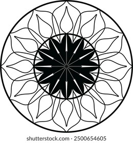 Diseño del mandala, patrón ornamental del mandala de lujo, mandala negro