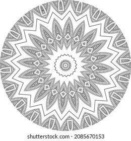 Mandala Design Pattern Decoration Floral Ornament Coloring Page Art Vintage