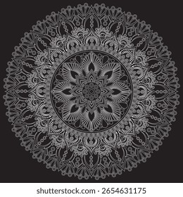 Diseño de mandala: ilustración de arte con patrones para Fondo de pantalla, decoración, textil y fondo colorido