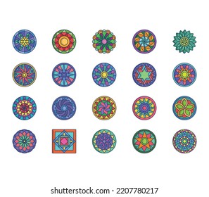 Mandala Design Patterns Icon Set