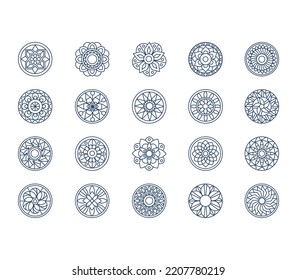 Mandala Design Patterns Icon Set