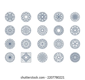 Mandala Design Patterns Icon Set