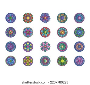 Mandala Design Patterns Icon Set