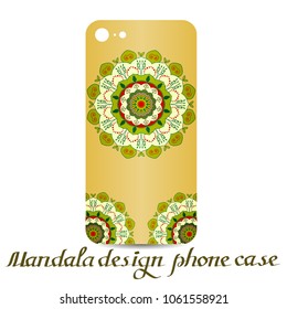 Mandala design phone case. Phone cases are decorated by mandala. Vintage decorative elements. Ornamental doodle background.