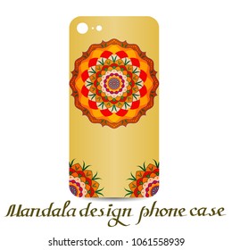 Mandala design phone case. Phone cases are decorated by mandala. Vintage decorative elements. Ornamental doodle background.