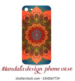 Mandala design phone case. Phone cases are decorated by mandala. Vintage decorative elements. Ornamental doodle background.