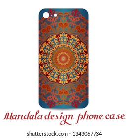 Mandala design phone case. Phone cases are decorated by mandala. Vintage decorative elements. Ornamental doodle background.