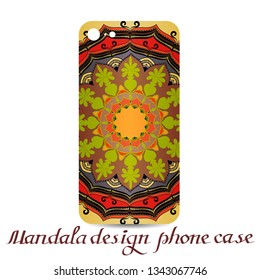 Mandala design phone case. Phone cases are decorated by mandala. Vintage decorative elements. Ornamental doodle background.