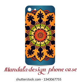 Mandala design phone case. Phone cases are decorated by mandala. Vintage decorative elements. Ornamental doodle background.