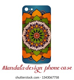 Mandala design phone case. Phone cases are decorated by mandala. Vintage decorative elements. Ornamental doodle background.