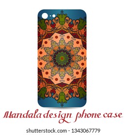 Mandala design phone case. Phone cases are decorated by mandala. Vintage decorative elements. Ornamental doodle background.