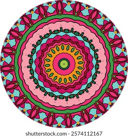 Mandala Design for Relaxation Featuring Floral and Abstract Themes