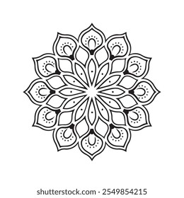 Mandala design representa a harmonia de padrões intrincados, irradiando de um ponto central para criar uma obra de arte visualmente cativante e profundamente simbólica. Enraizado em tradições antigas, mandalas 