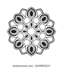 Mandala design representa a harmonia de padrões intrincados, irradiando de um ponto central para criar uma obra de arte visualmente cativante e profundamente simbólica. Enraizado em tradições antigas, mandalas 