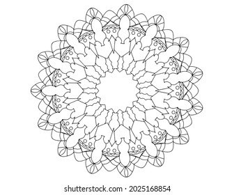 Mandala design with royal look, coloring page, mehndi, tattoo, geometric, circle