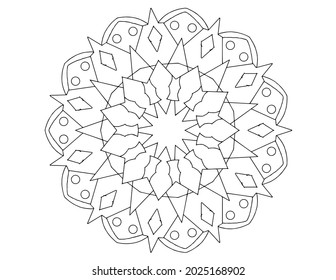 Mandala design with royal look, coloring page, mehndi, tattoo, geometric, circle