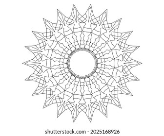 Mandala design with royal look, coloring page, mehndi, tattoo, geometric, circle