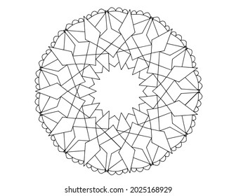 Mandala design with royal look, coloring page, mehndi, tattoo, geometric, circle