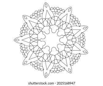 Mandala design with royal look, coloring page, mehndi, tattoo, geometric, circle