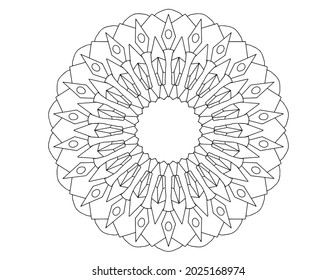 Mandala-Design mit königlichem Aussehen, Farbseite, Technik, Tattoo, Geometrie, Kreis