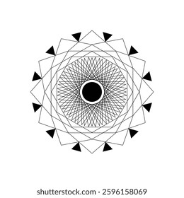 Mandala design with silhouette circular pattern