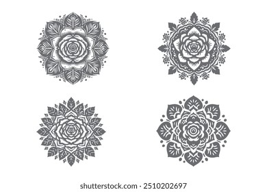 Trabajo de Arte vectorial de silueta de diseño Mandala