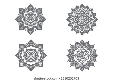 Trabajo de Arte vectorial de silueta de diseño Mandala