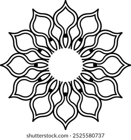 Estilo de vetor de silhueta de design Mandala com fundo branco