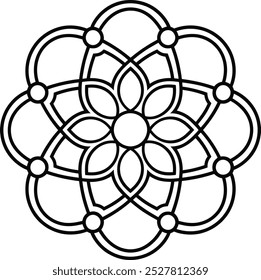 Mandala design silhouette vector style with white background