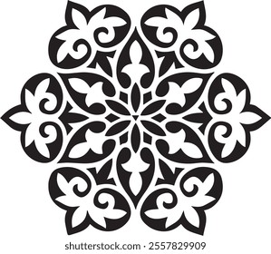 Mandala Design. Simple mandala design for coloring. Vector floral mandala. Geometric ornamental mandalas. Mandala flower art coloring pages.