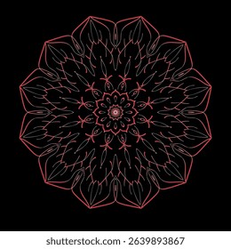 Mandala design with symmetrical patterns and abstract geometric shapes. Suitable for digital decoration, design elements and artistic backgrounds.