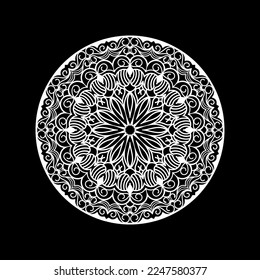 Mandala design template with black background