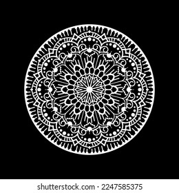 Mandala design template with black background