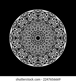 Mandala design template with black background