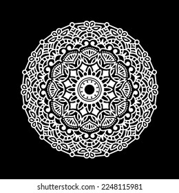 Mandala design template with black background