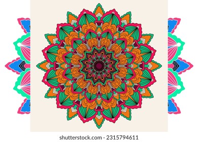 Mandala design template. Round Ornament Pattern or arabesque pattern arabic islamic east style. Book cover.