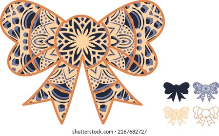 Mandala design. This design consists of several layers. You can change the color and size of the design. Cut each layer and glue together.