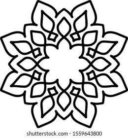 Mandala design for using as artwork decoration, coloring book or tattoo.