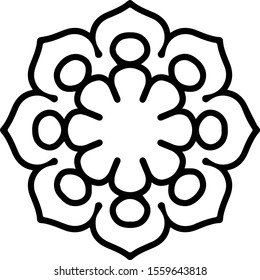 Mandala design for using as artwork decoration, coloring book or tattoo.