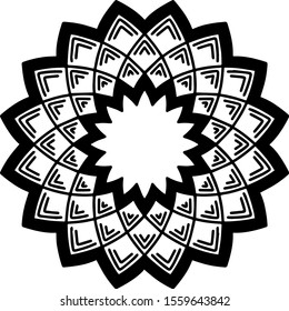 Mandala design for using as artwork decoration, coloring book or tattoo.